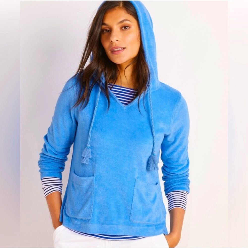 NWT Vineyard Vines Terry Towel Hoodie in Ocean Breeze Blue - Picture 2 of 9